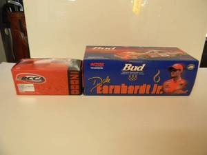 ACTION RACING COLLECTIBLES - DALE EARNHARDT JR #8 BUDWEISER  US OLYMPIC TEAM - 124 SCALE DIE-CAST - 2000 MONTE CARLO - WITH MATCHING 164 SCALE DIE-CAST STOCK CAR - NEW IN BOX - SEE PICTURES