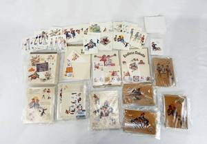 lot 65 image: Large Lot of Vintage Norman Rockwell Notecards, Envelopes, Notepads and a Deck of Playing Cards