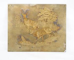lot 20 image: Vintage Deer Brass Embossing Plate