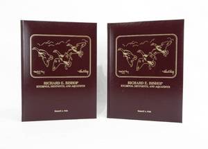 lot 7 image: Set of 2 Vintage Leather Bound Richard E. Bishop Etchings, Drypoints, and Aquatints Numbered Books