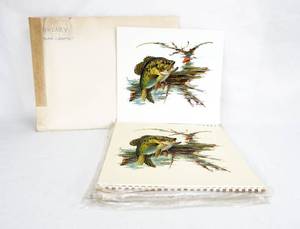 lot 53 image: Lot of 9 Vintage Fred Sweney Black Crappie Formcraft Vacuum Form Prints Including 1 1975 Calendar