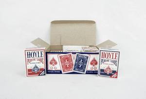 lot 101 image: Box of 12 Vintage 1997 Hoyle Super Jumbo Bridge Size Playing Card Decks