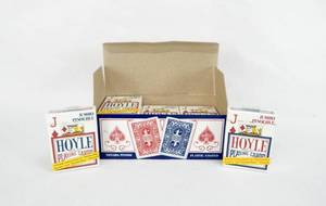 lot 102 image: Box of 12 Vintage 1998 Hoyle Jumbo Pinochle Size Playing Card Decks