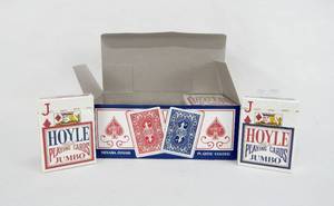 lot 104 image: Box of 12 Vintage 1987 Hoyle Jumbo Poker Size Playing Card Decks