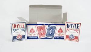 lot 105 image: Box of 12 Vintage 1998 Hoyle Poker Size Playing Card Decks
