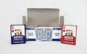 lot 107 image: Box of 12 Vintage 1998 Maverick Poker Size Playing Card Decks