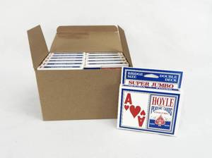 lot 109 image: Box of 24 Vintage 19978 Hoyle Super Jumbo DOUBLE DECK Size Playing Card Sets