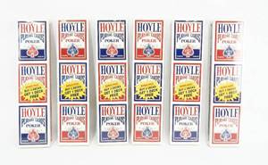 lot 110 image: Lot of 12 Vintage 1993 Hoyle Poker Size Playing Card Decks