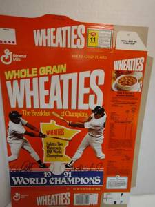 RARE Wheaties Factory Flat (Never Filled) Collectible Boxes 1987 & 1991 Minnesota Twins World Champions Michael Jordan Edition