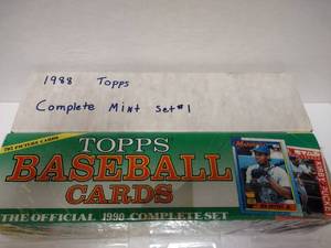 1988 & 1990 Topps Baseball Complete Set Mint Condition (Ready for Grading) Plus Bonds, Sanders, Thomas, Larkin Rookie Cards