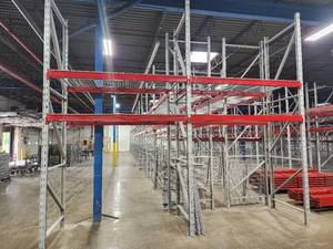lot 272 image: Pallet Racking - Uprights (3), Cross Beams (8), Grates (8)