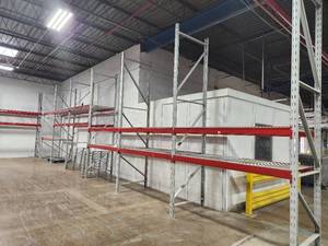 lot 273 image: Pallet Racking - Uprights (7), Cross Beams (24), Grates (24)