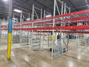 lot 279 image: Pallet Racking - Uprights (8), Cross Beams (28), Grates (28)