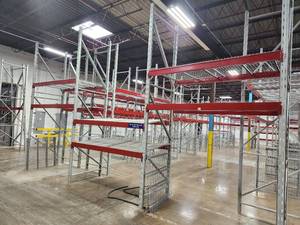 lot 281 image: Pallet Racking - Uprights (4), Cross Beams (12), Grates (12)