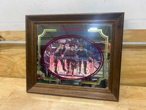 lot 84 image: SEAGRAMS 7 CROWNS OF SPORTS NY RANGERS COOK-BOUCHER-COOK BAR MIRROR