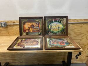 lot 85 image: SEAGRAMS 7 CROWNS OF SPORTS Lot of 4-  Bar Mirrors (Football)