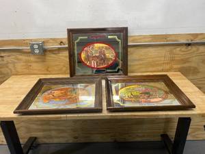 lot 87 image: SEAGRAMS 7 CROWNS OF SPORTS Lot of 3-  Bar Mirrors (Horse Racing)