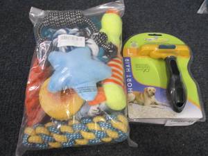 Dog Toys & De-Shedding Tool...