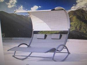 lot 37 image: Double Rocking Chaise Lounger with ...