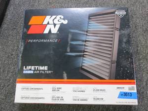 lot 174 image: K&N VF3013 washable cabin air filte...