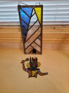 Two Pieces Of Stained Glass Art