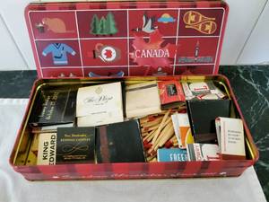 Collection Of Matchbooks In Tin