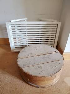 Antique Hat Box And A Folding Bed Tray