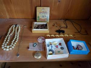 Collection Of Pins, Pig Jewelry, And More