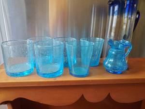 Collection Of Blue Glass