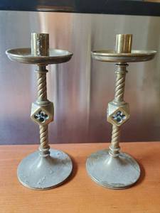 Two Vintage Brass Candlesticks
