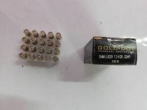 Box of speer gold dot 9mm luger 124 grain GDHP shells
