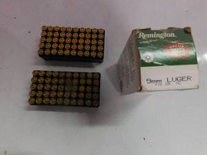 Box of Remington 9mm luger 115 grain shells