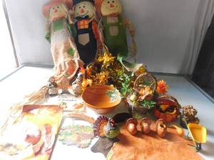 2 boxes of Thanksgiving decorations