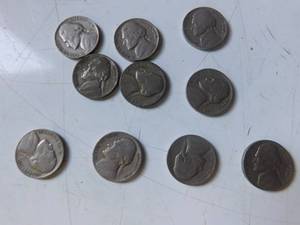 10 Jefferson nickels