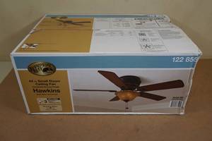 lot 103 image: NEW Hampton Bay Hawkins 44 Small Room Ceiling Fan
