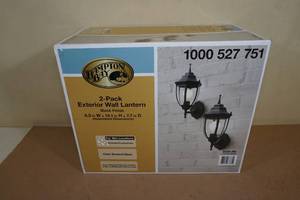 lot 112 image: NEW Hampton Bay Exterior Wall Lantern - 2 Pack