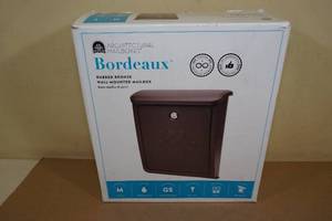 lot 113 image: NEW Architectural Mailboxes Bordeaux Rubbed Bronze Wall Mount Mailbox