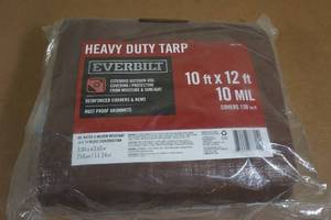 lot 116 image: NEW Everbilt 10 x 12 10 Mil Heavy Duty Tarp