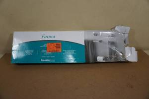 lot 125 image: Futura 4 Pc Chrome Bathroom Set - Hook, TP Holder, Towel Ring, Towel Bar