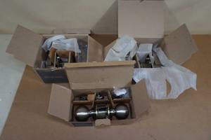 lot 131 image: Schlage Brushed Finish Door Handles