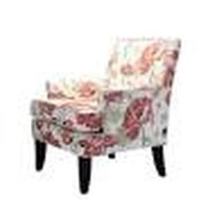 lot 89 image: Herrera Armchair -Red and Yellow Multi Floral
