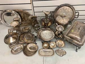 lot 56 image: Silver Plate Serve Ware