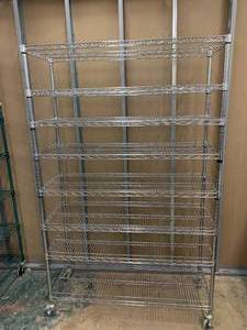 lot 153 image: Metro Style Chrome Wire NSF Shelving Unit - 76 x 48 x 18