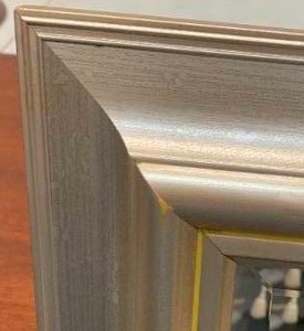 lot 130 image: Mirror with Silvery Metallic Frame