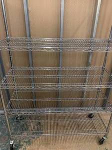 lot 165 image: Metro Style Chrome Wire NSF Shelving Unit - 76 x 48 x 18