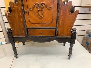 lot 210 image: 1910-1920 Rare 2-sided - Magazine Rack - Humidor - Antique Smoking Cabinet