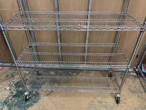 lot 287 image: Metro Style Chrome Wire NSF Shelving Unit - 76 x 48 x 18