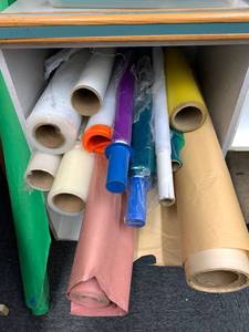 lot 325 image: Rolls of utility paper and plastic