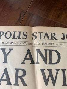 lot 340 image: Full First Page wcomplete Section NewspaperGermany at War, Germany Surrenders, Japanese Surrender