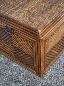 Vintage Rattan Chest Trunk